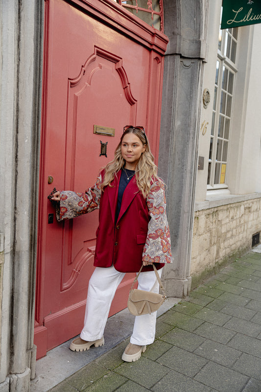 Les Jumelles Blazer Madeline bordeaux/beige