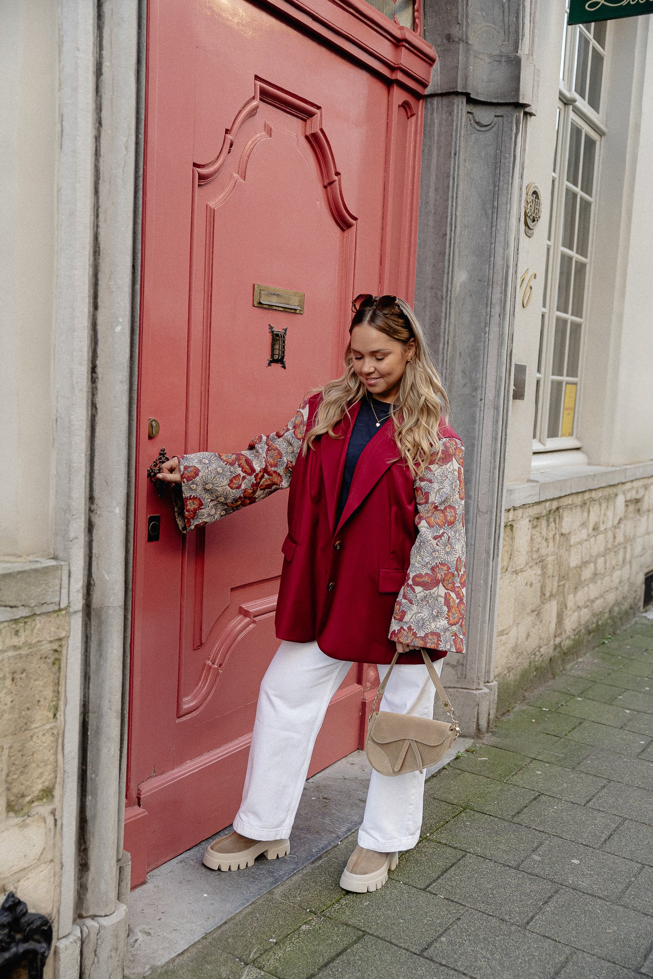 Madeline blazer burgundy/beige