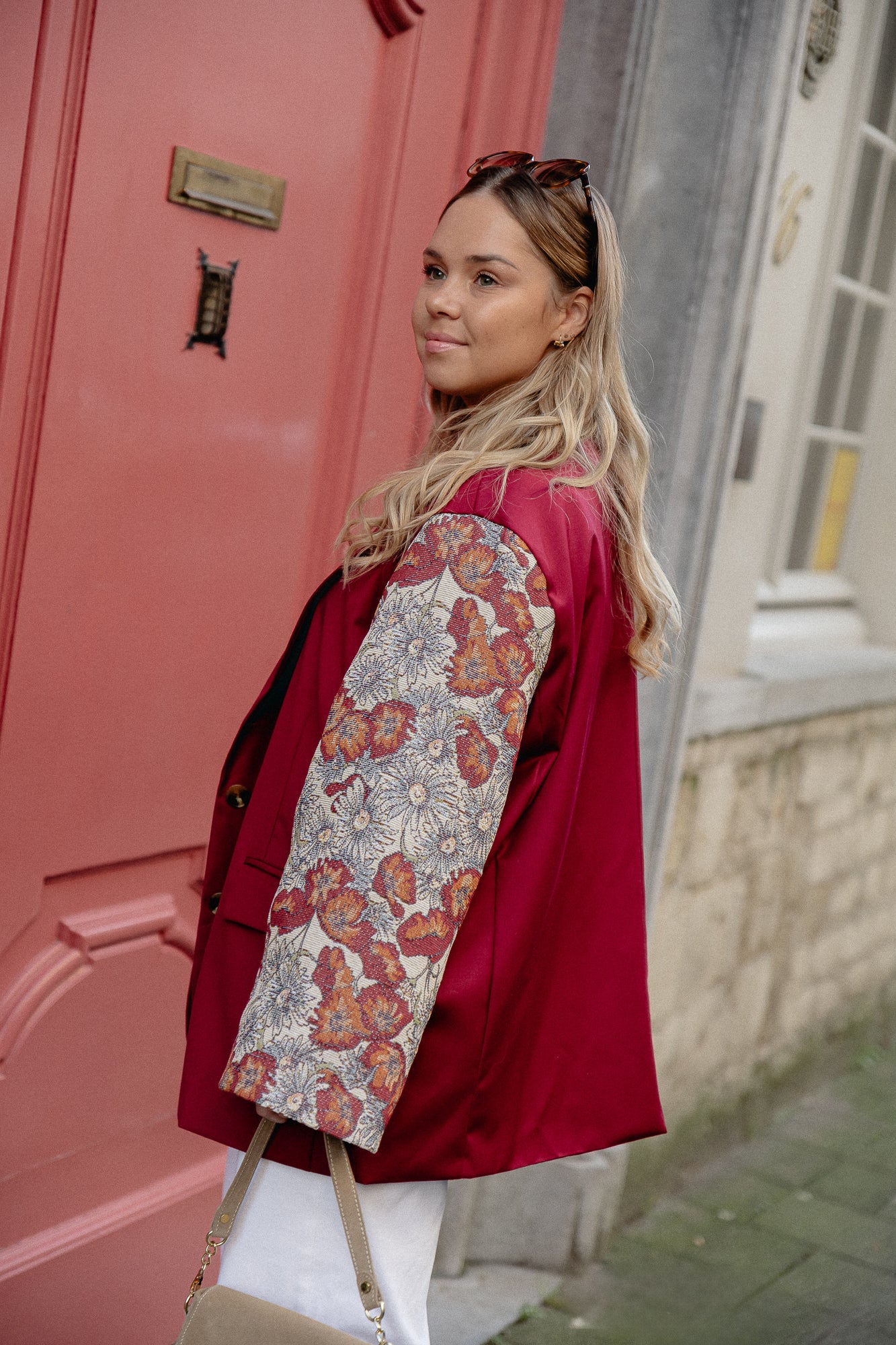 Madeline blazer burgundy/beige