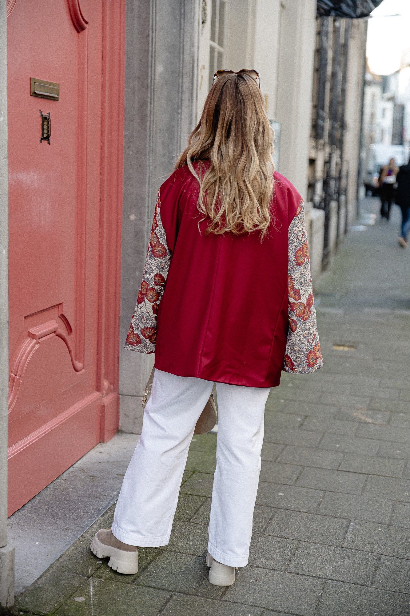 Madeline blazer burgundy/beige