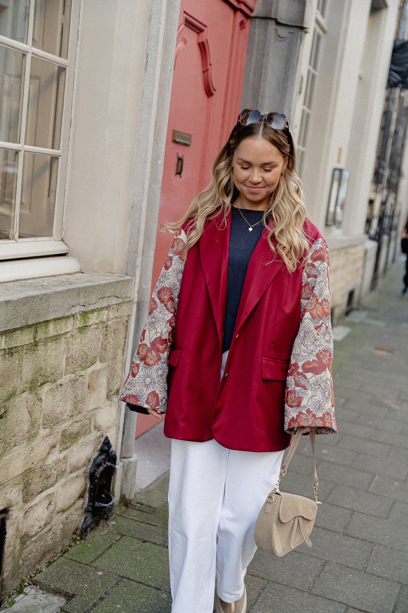 Madeline blazer burgundy/beige