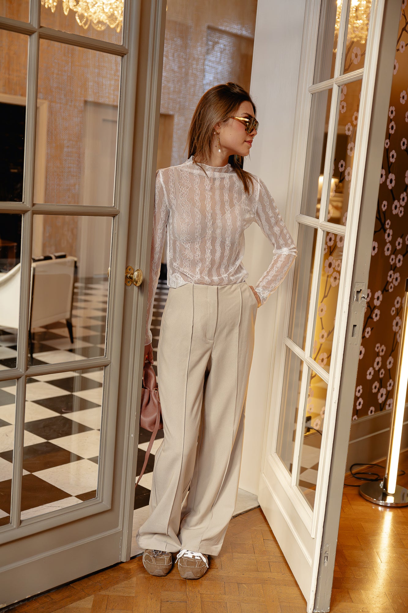 Pantalon YASReemaj HW oxford tan