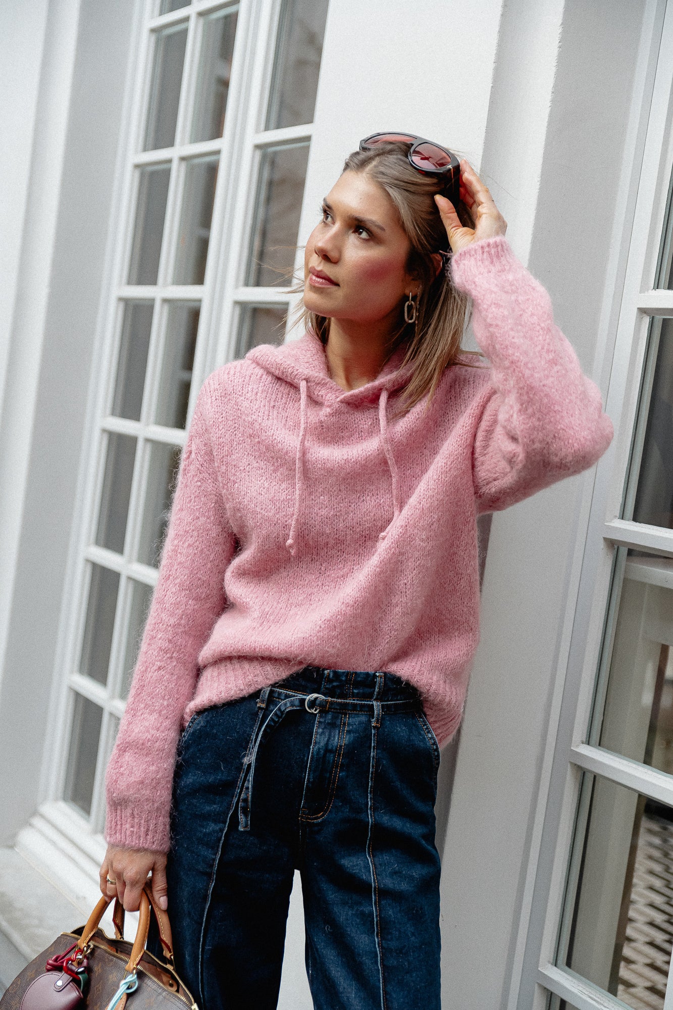 Lucie hooded jumper dusty rose