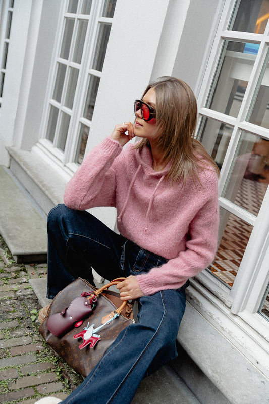 Les Jumelles Lucie hooded jumper dusty rose