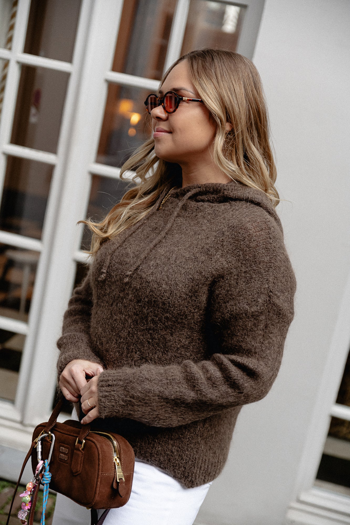 Lucie hooded jumper brown