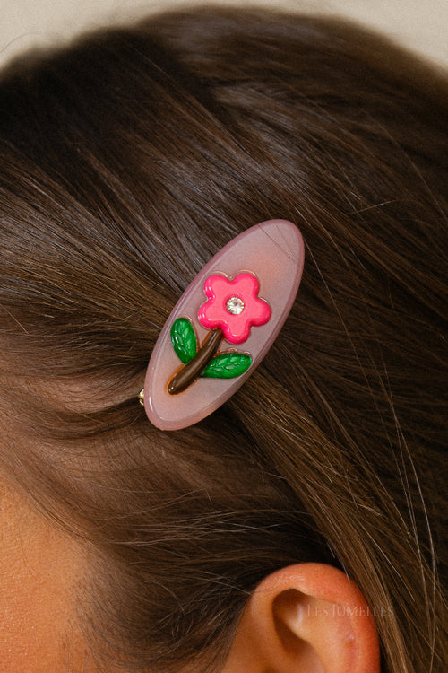 Mini flower hair clip old rose