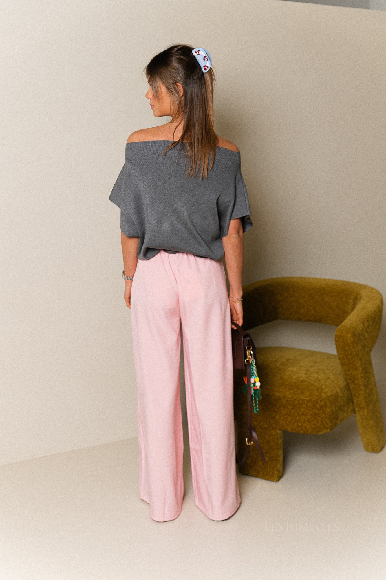 Aimee gebreide top donkergrijs