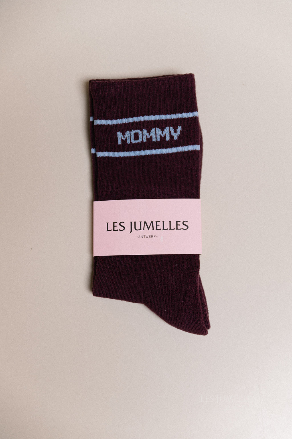 Mommy socks burgundy/baby blue