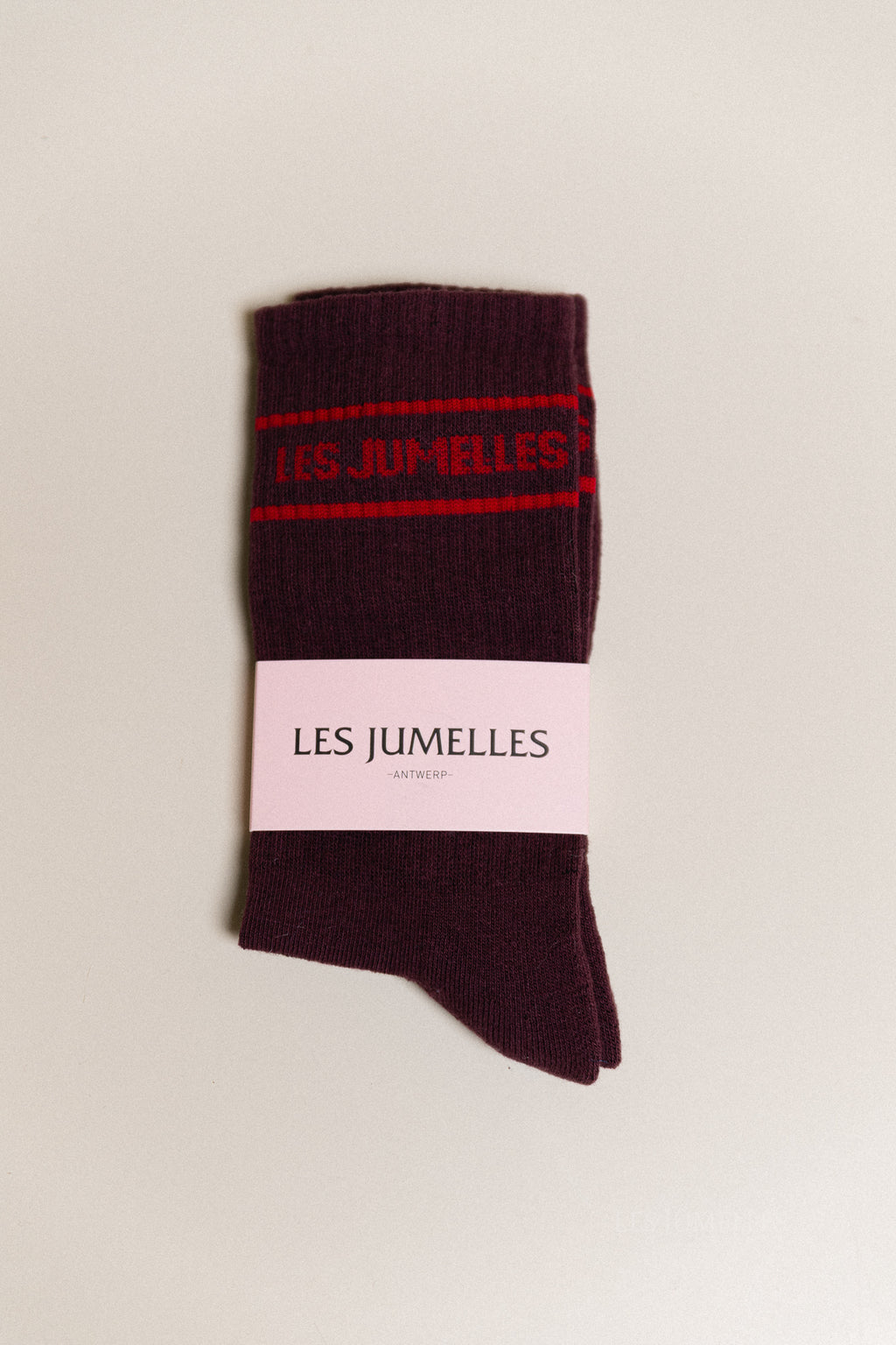 Chaussettes Fille à papa aubergine/rouge corail