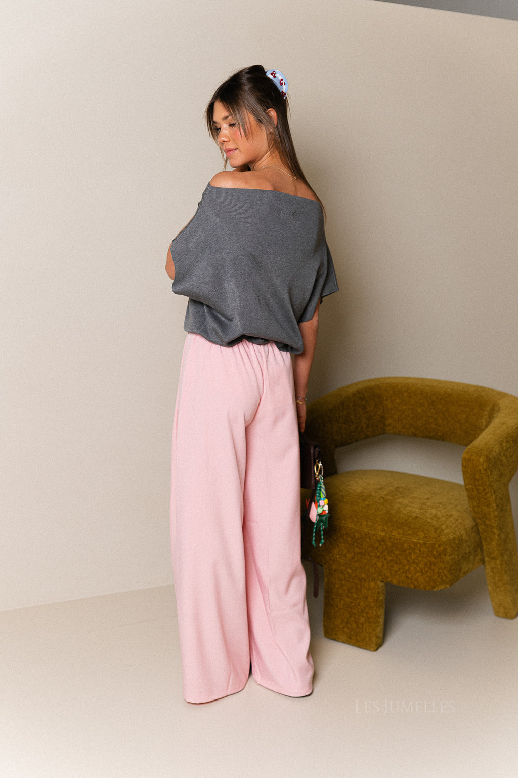 Margot wijde broek roze