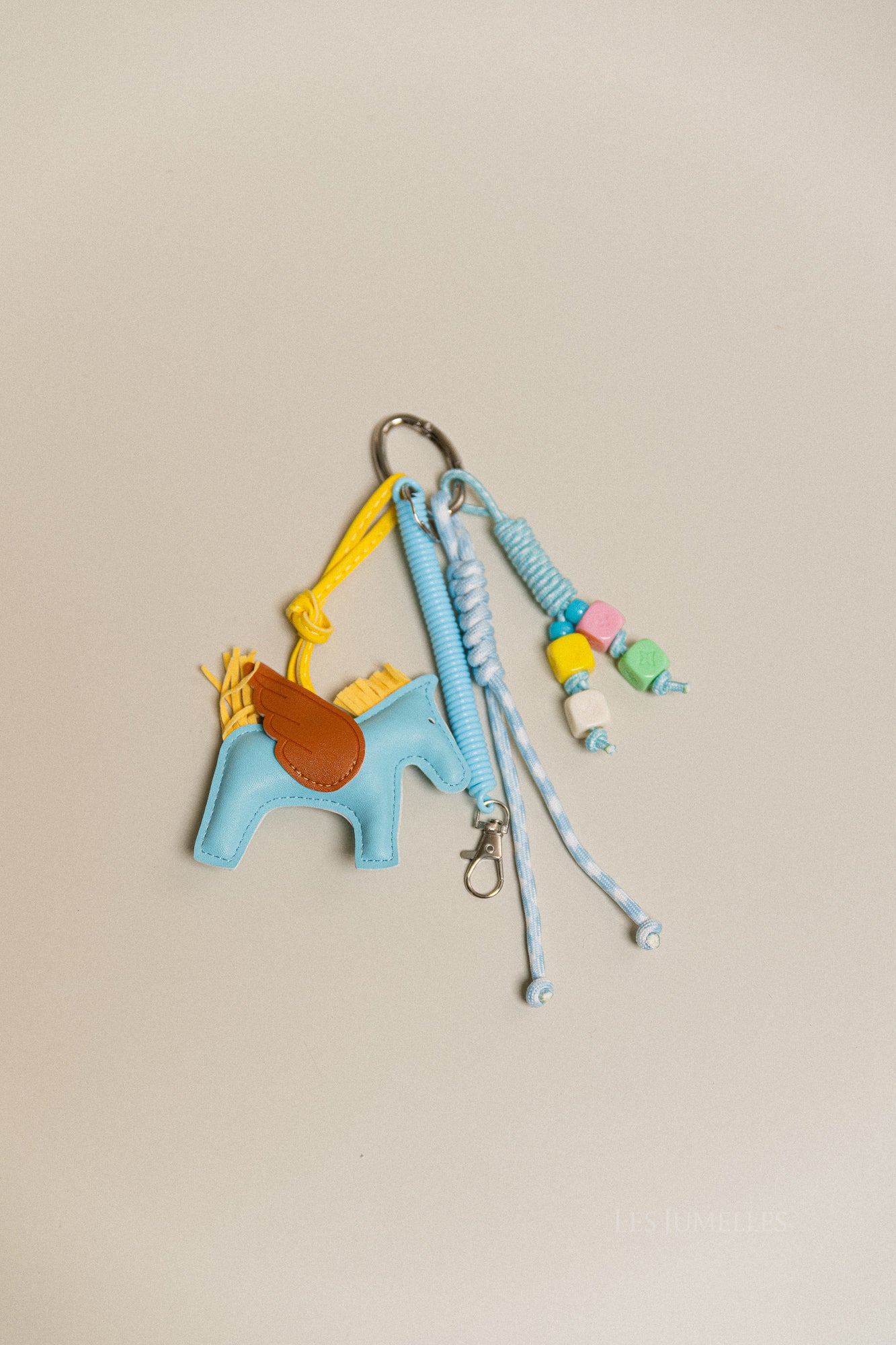 Unicorn sleutelhanger lichtblauw/geel