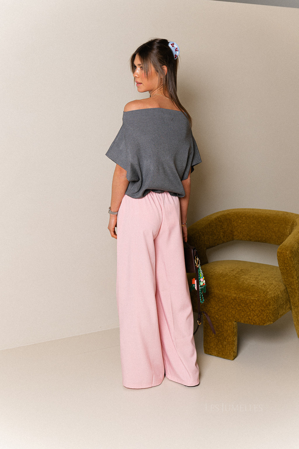 Margot wijde broek roze