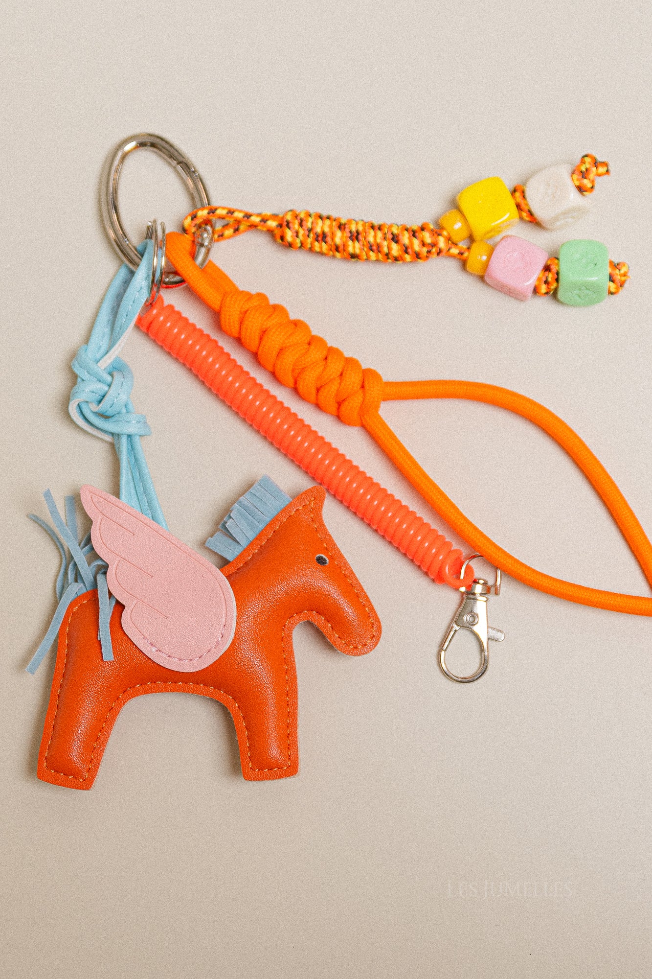 Unicorn keychain orange/light blue