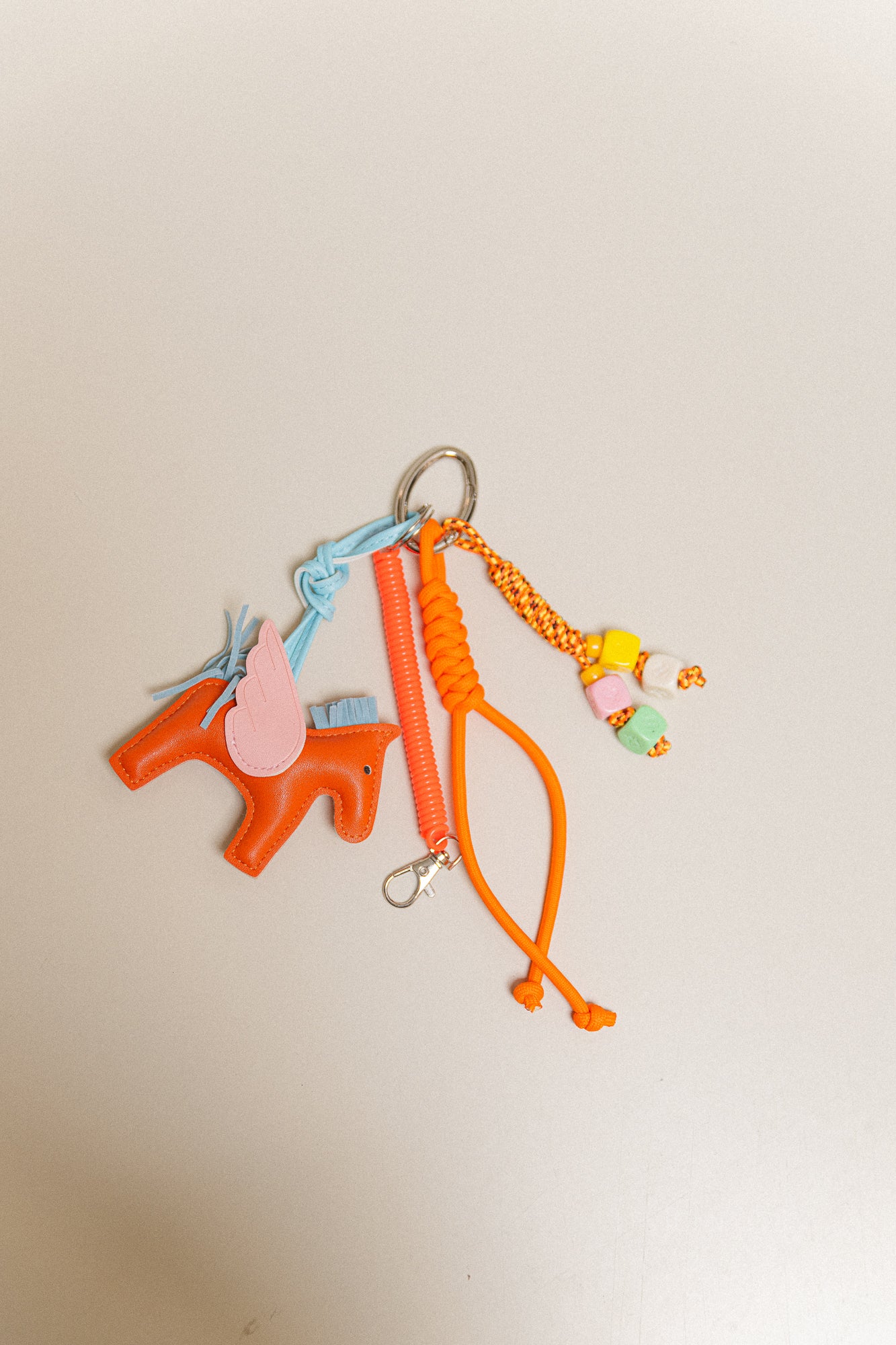 Unicorn keychain orange/light blue