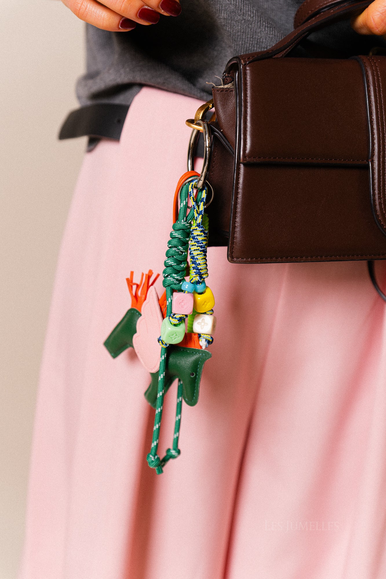 Unicorn sleutelhanger donkergroen/oranje