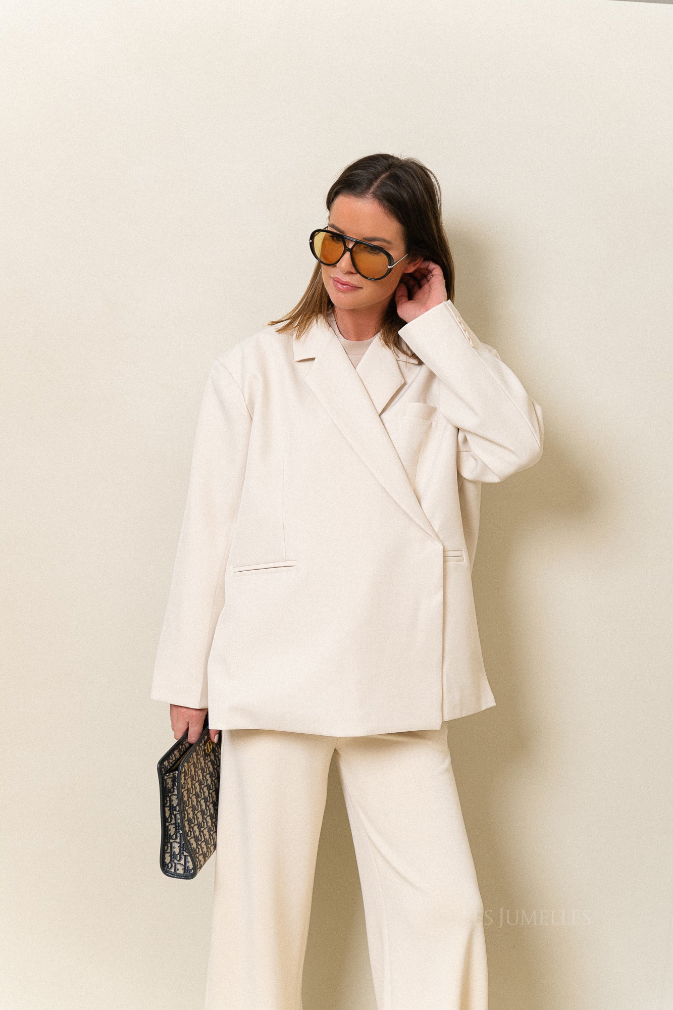 Chloe oversized blazer eggshell