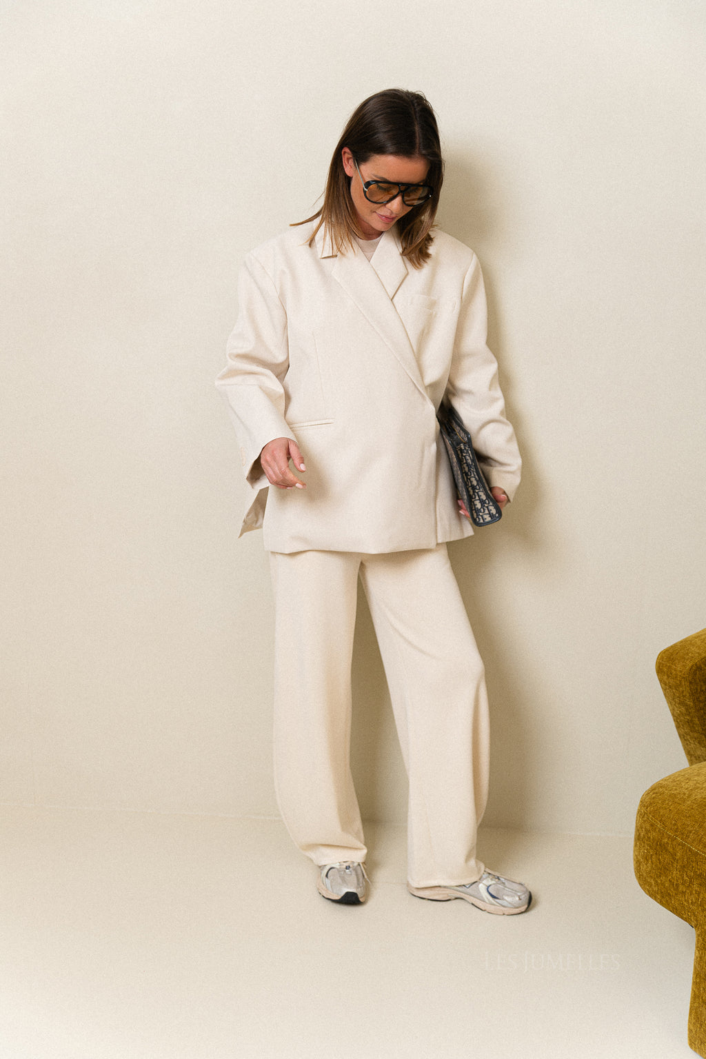 Chloe oversized blazer eggshell