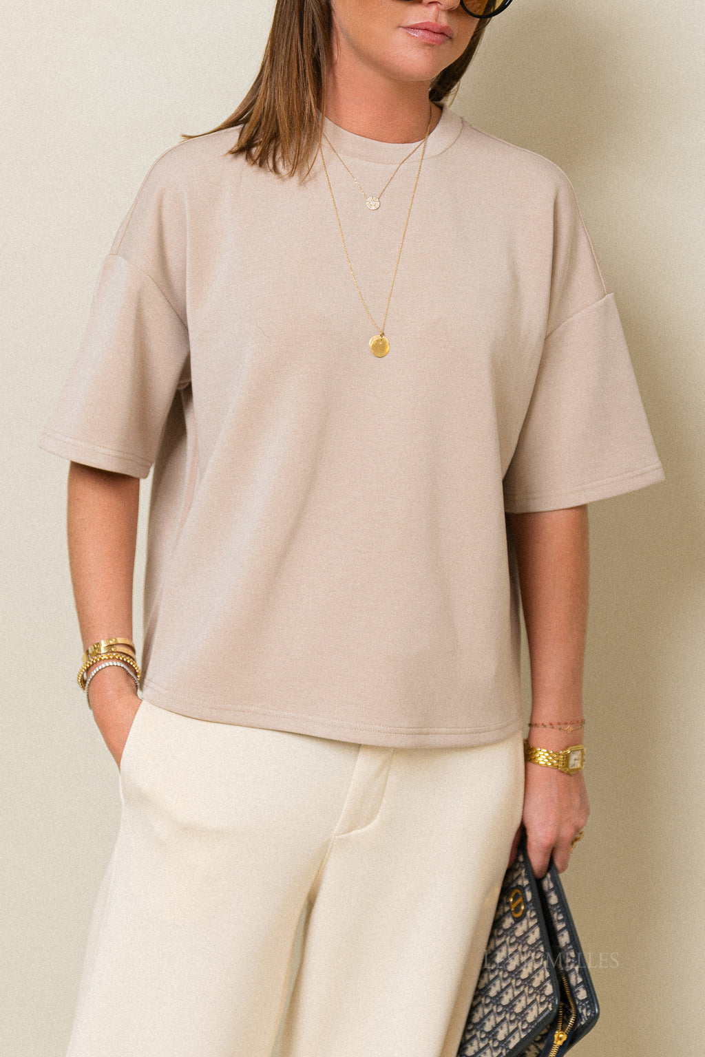 SLFOversized tenny tshirt taupe