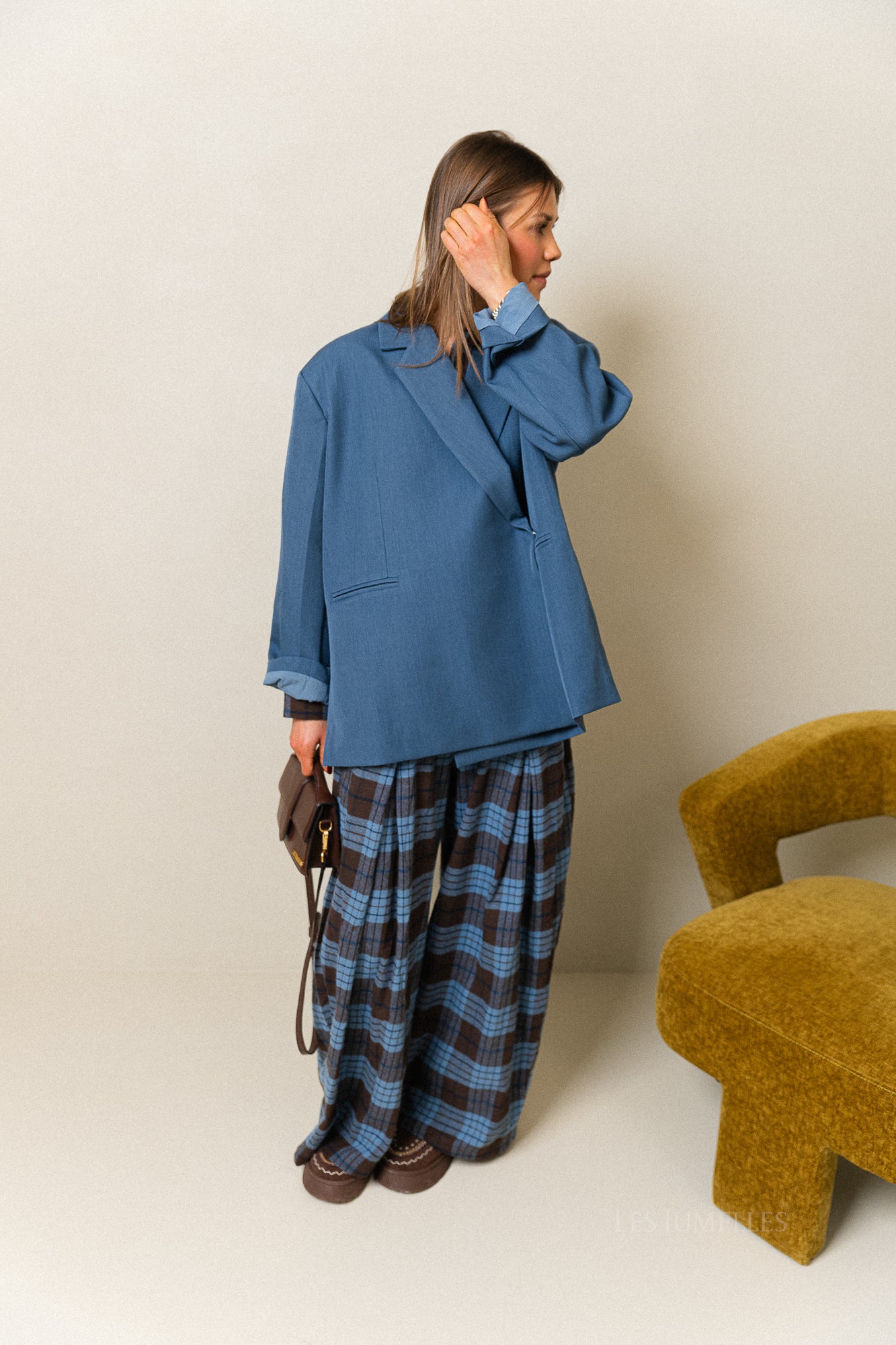 Chloe oversized blazer bleu horizon