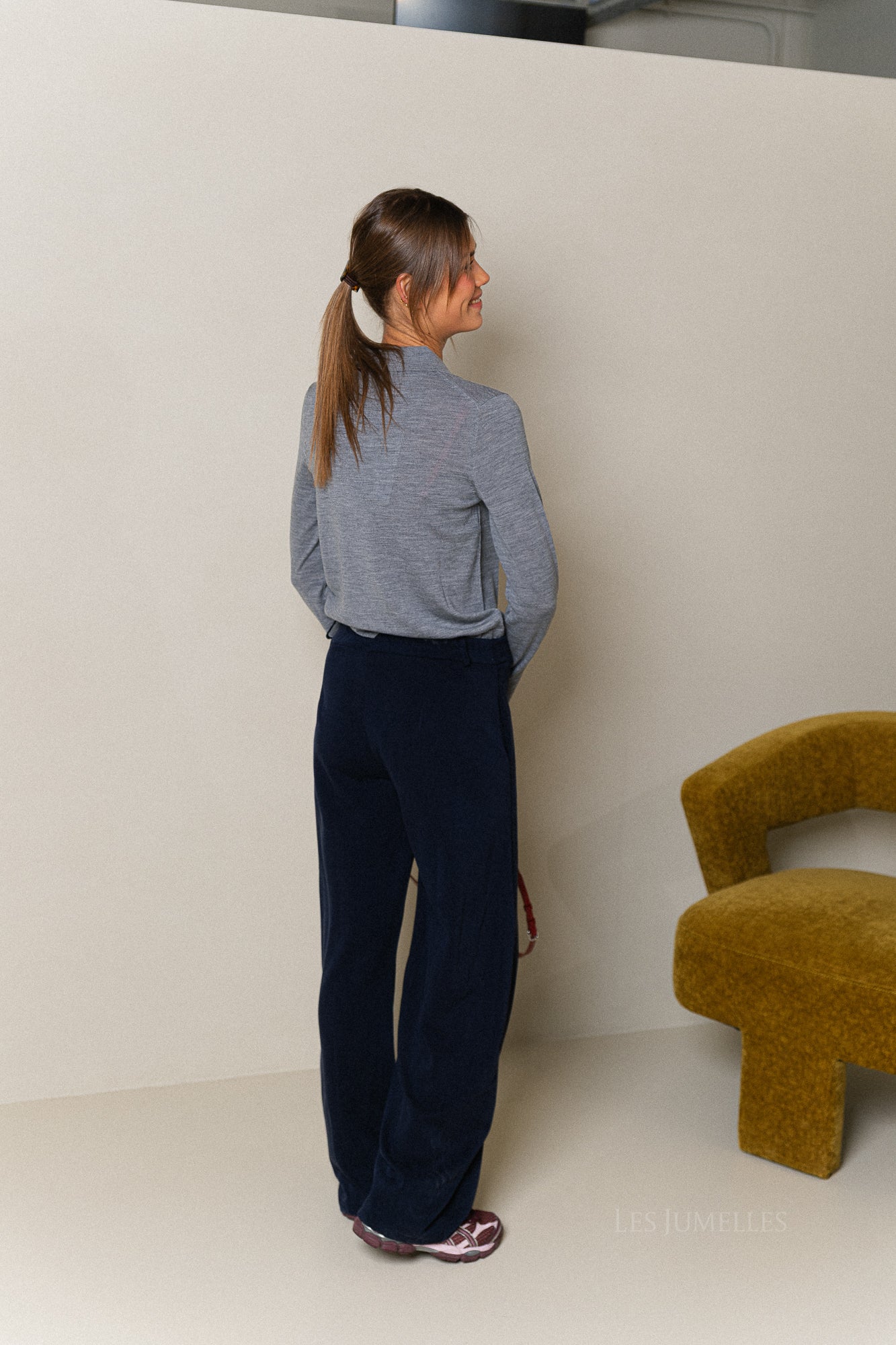 Gaëlle wijde broek marineblauw