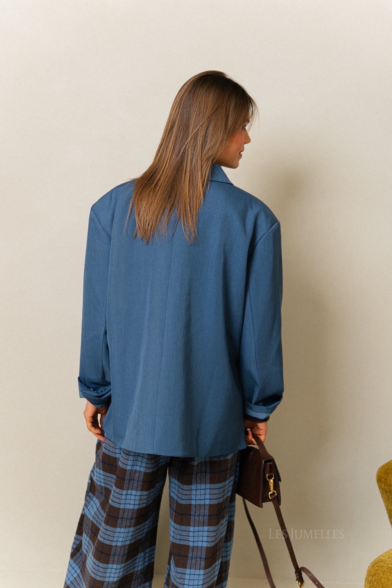 Chloe oversized blazer bleu horizon