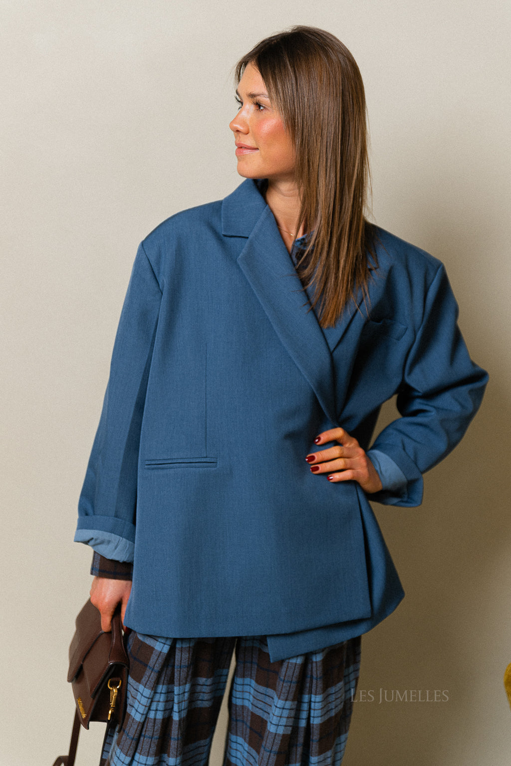 Chloe oversized blazer bleu horizon