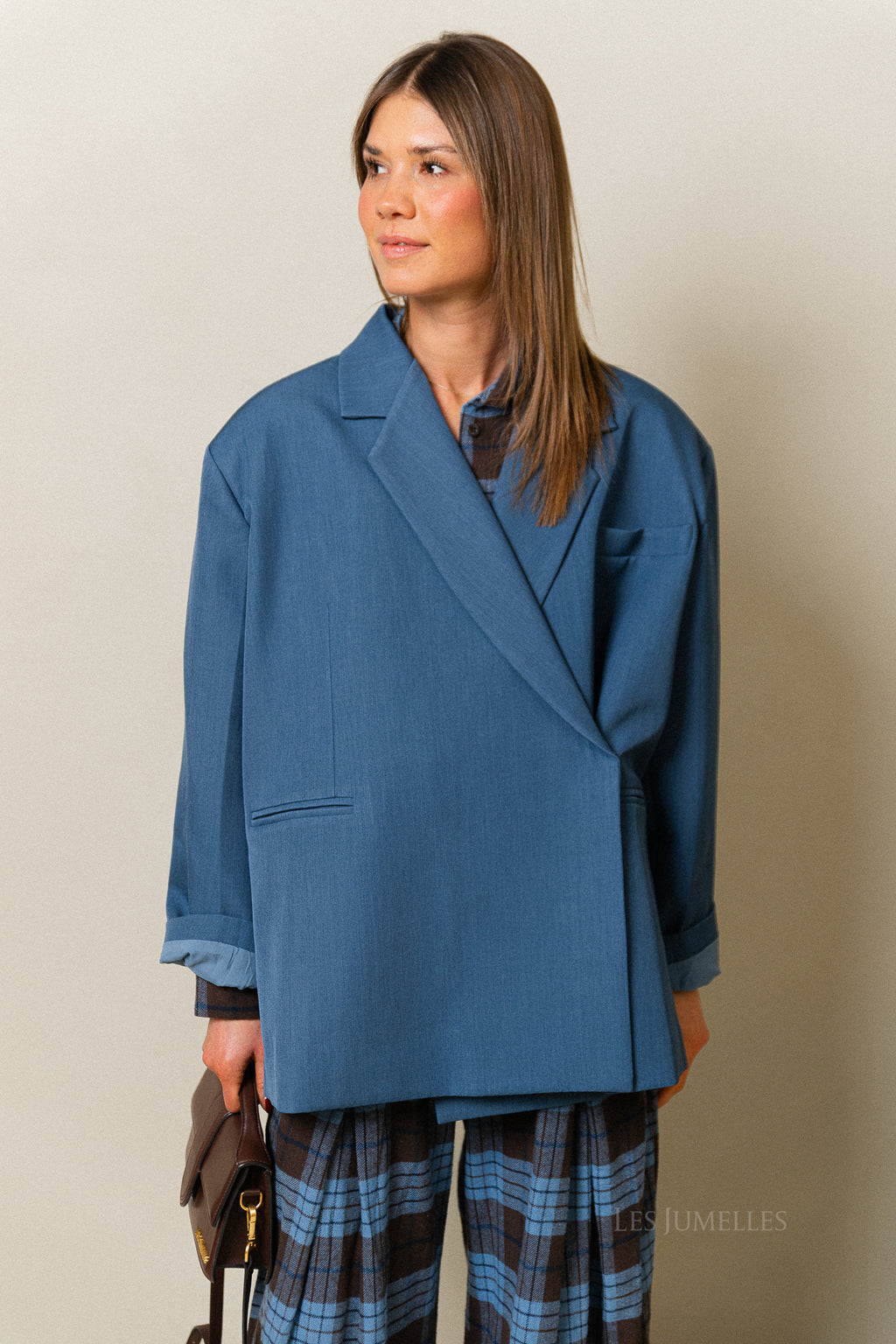 Chloe oversized blazer bleu horizon