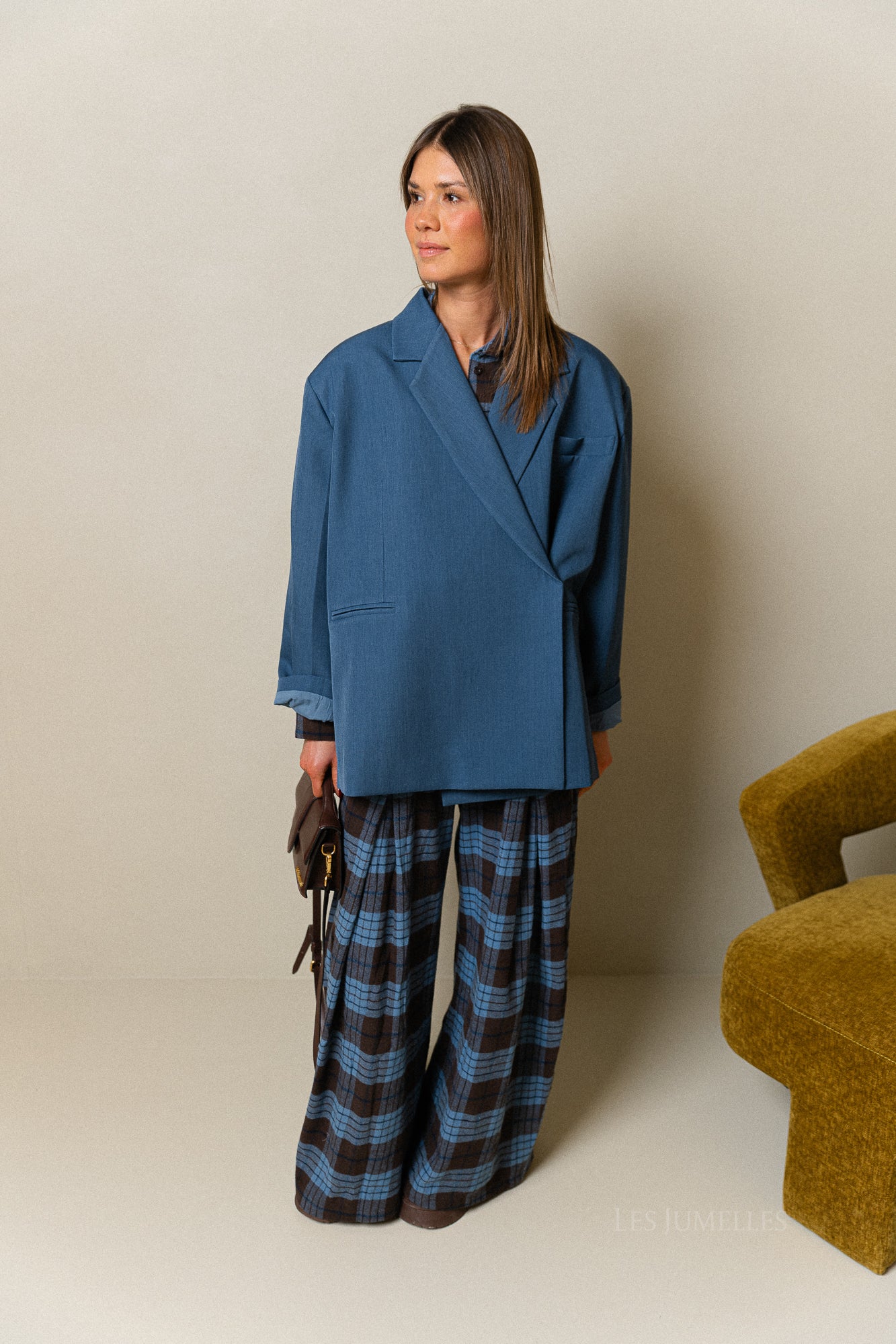 Chloe oversized blazer bleu horizon