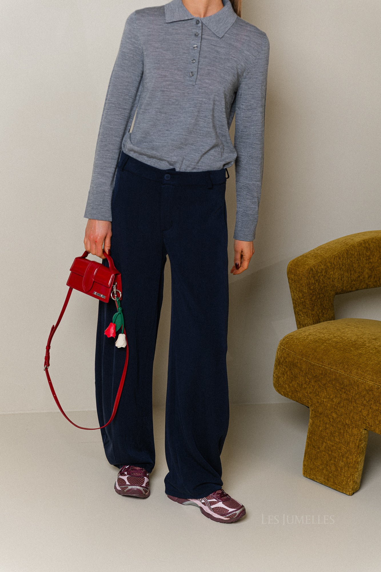 Gaëlle wijde broek marineblauw