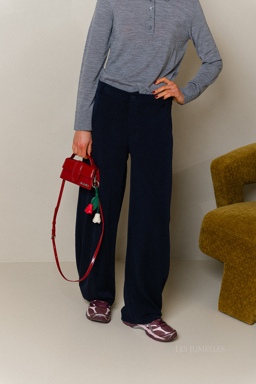 Gaëlle wijde broek marineblauw