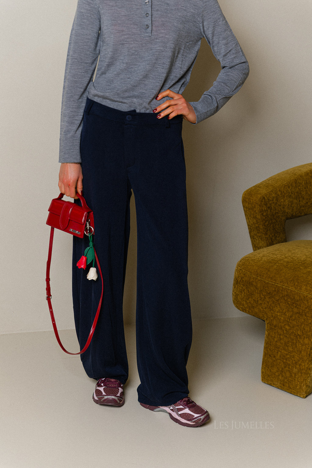 Gaëlle wijde broek marineblauw