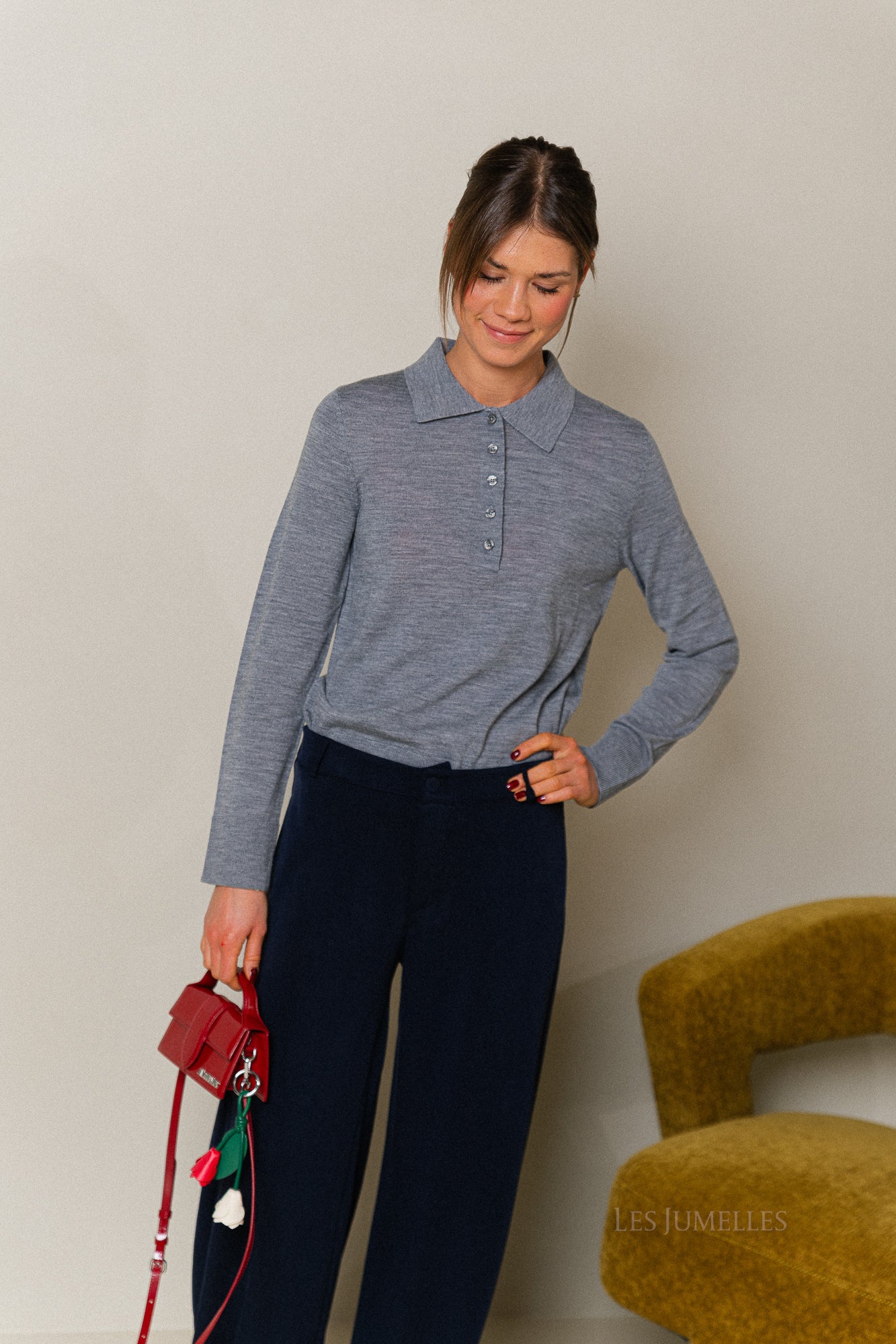 Gaëlle wijde broek marineblauw