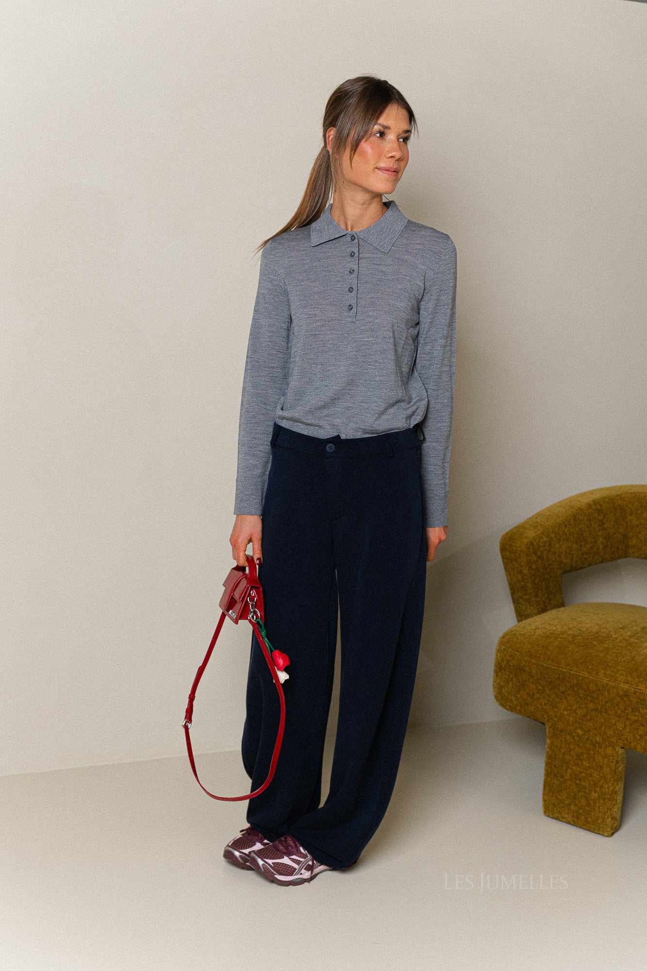 Gaëlle wijde broek marineblauw