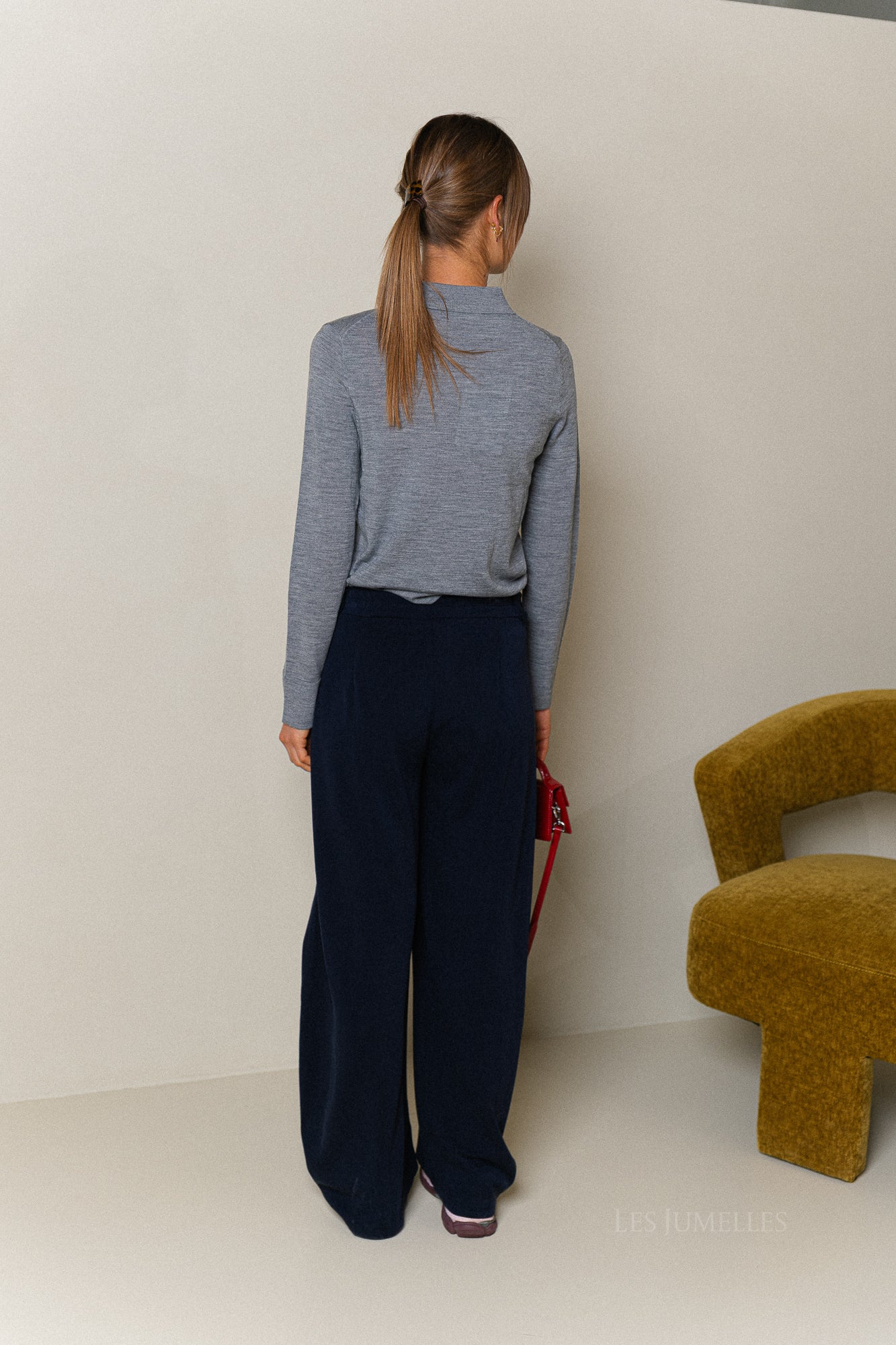 Gaëlle wijde broek marineblauw