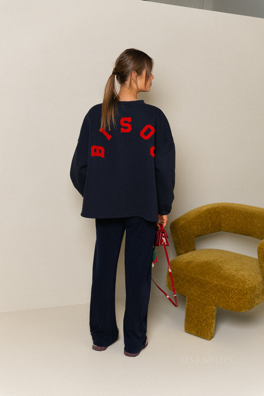 ORIGINAL 'Bisou' sweater marineblauw/rood