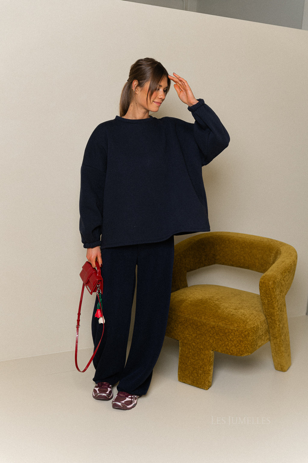 ORIGINAL 'Bisou' sweater marineblauw/rood