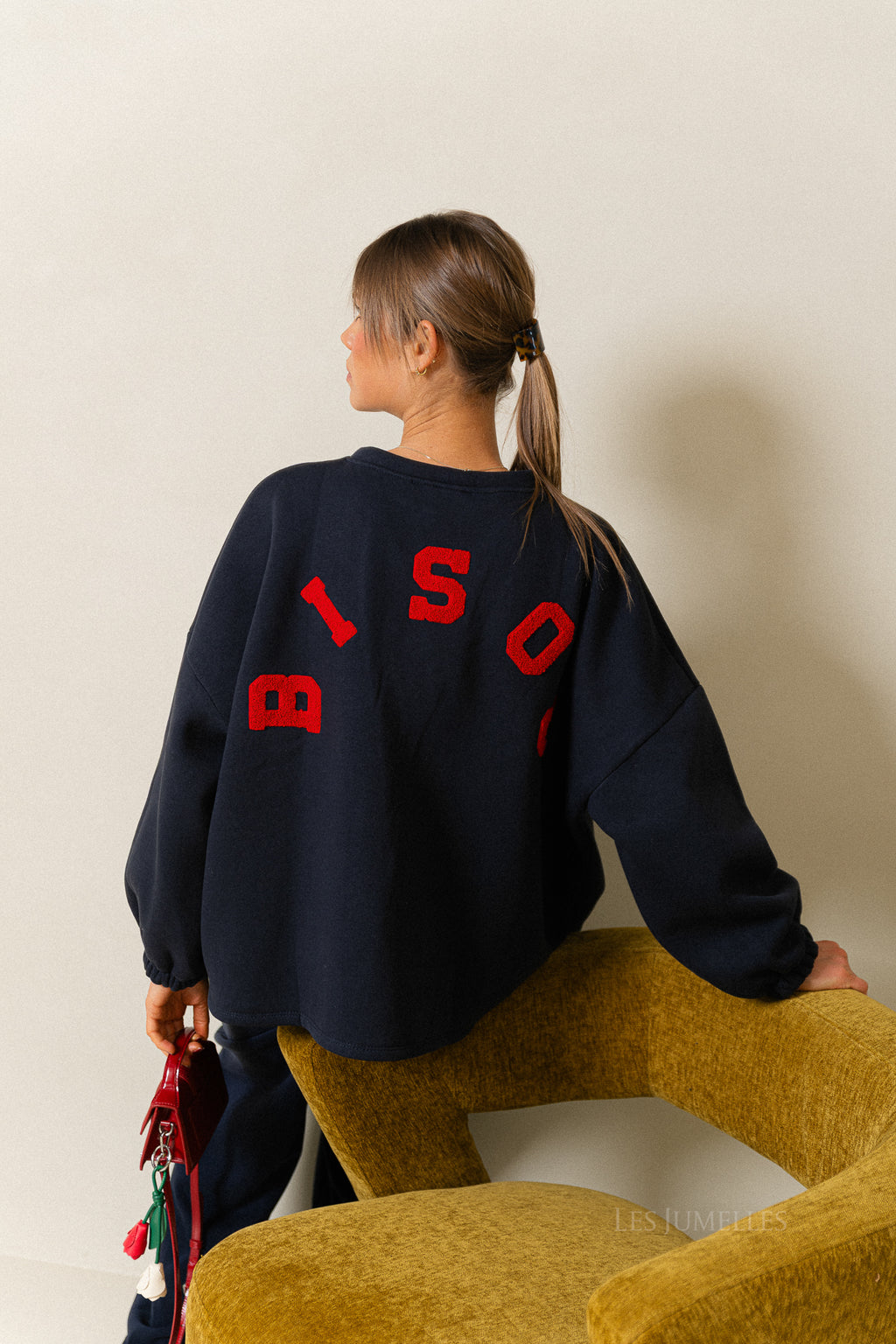 ORIGINAL 'Bisou' sweater marineblauw/rood