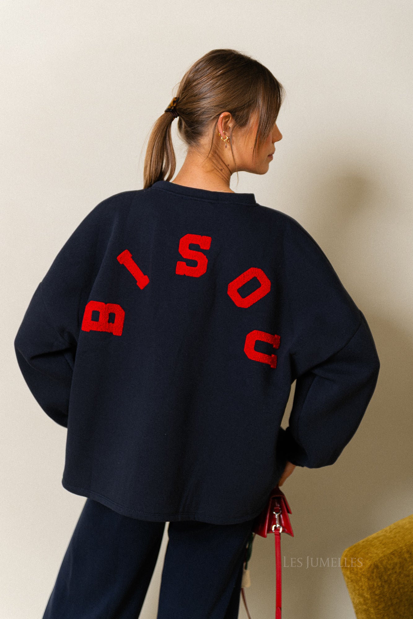 ORIGINAL 'Bisou' sweater marineblauw/rood