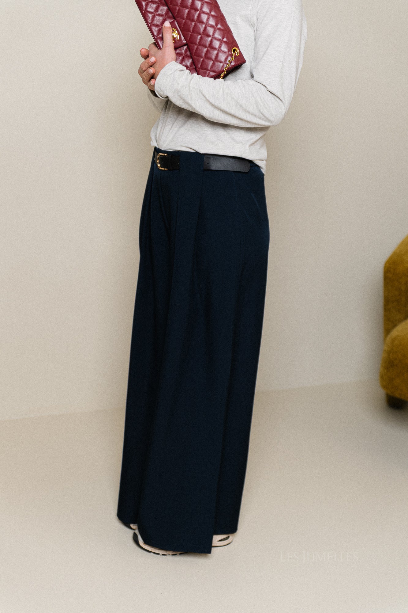 Margot wide leg trousers navy