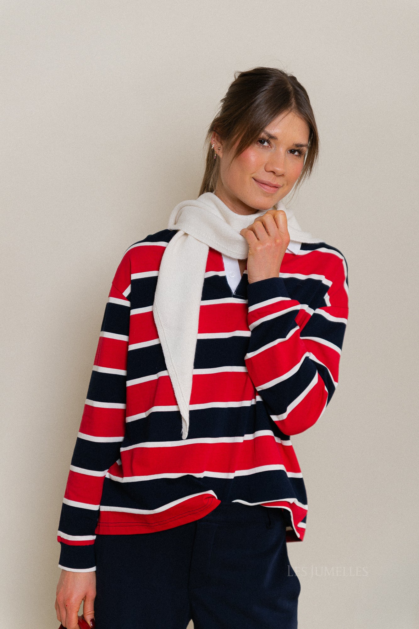 Juhla driehoeksjaal ecru