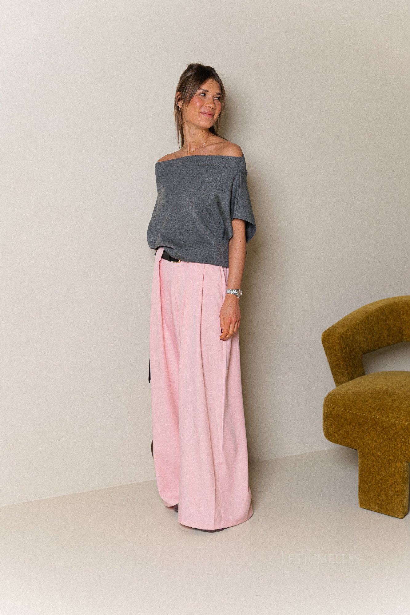 Margot wijde broek roze