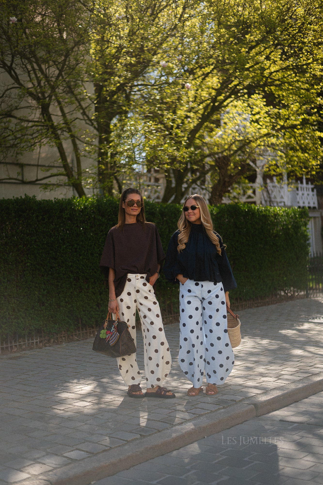 Hazel balloon relaxed fit polkadot jeans ecru