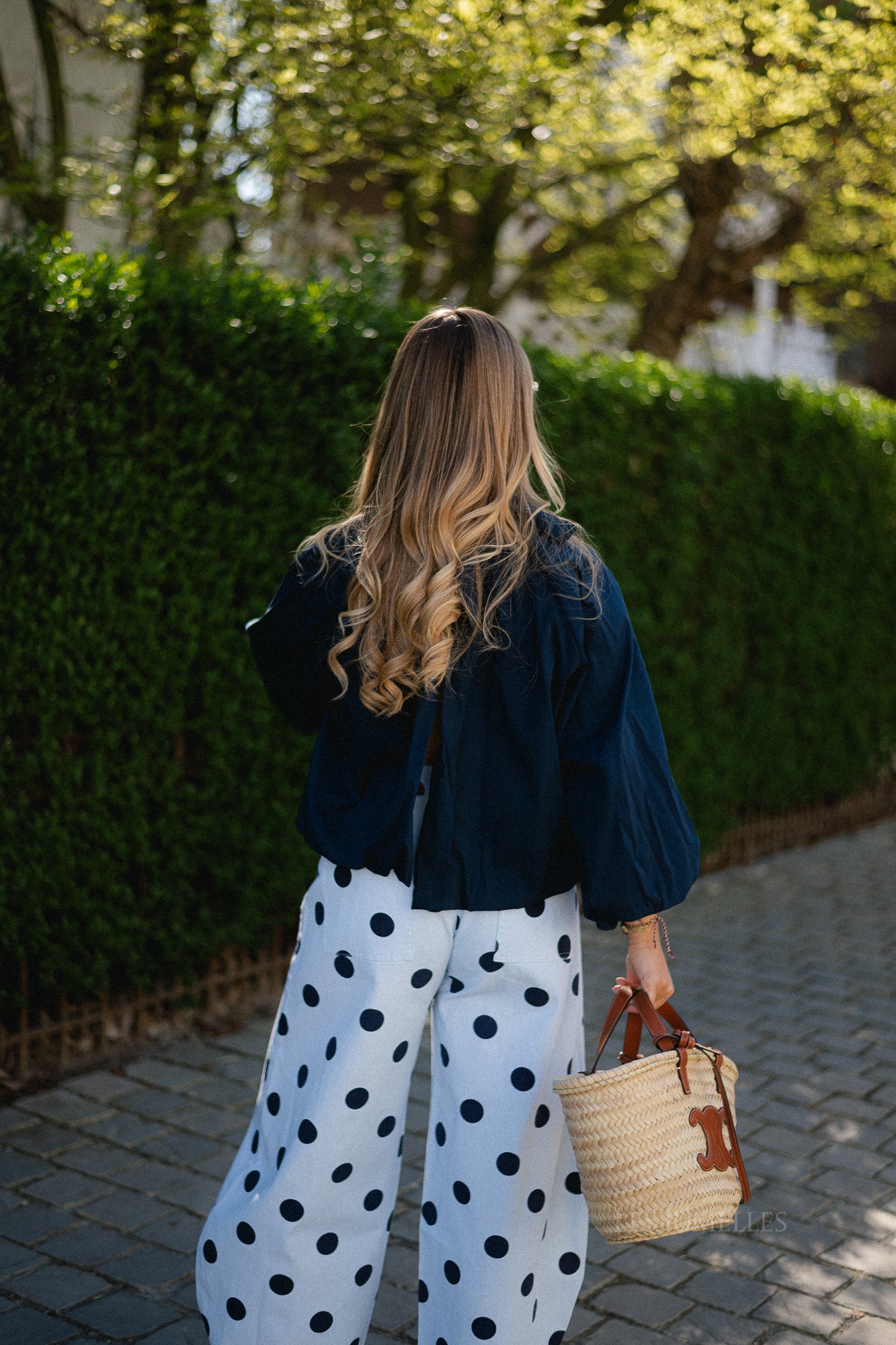 Michelle open back blouse navy