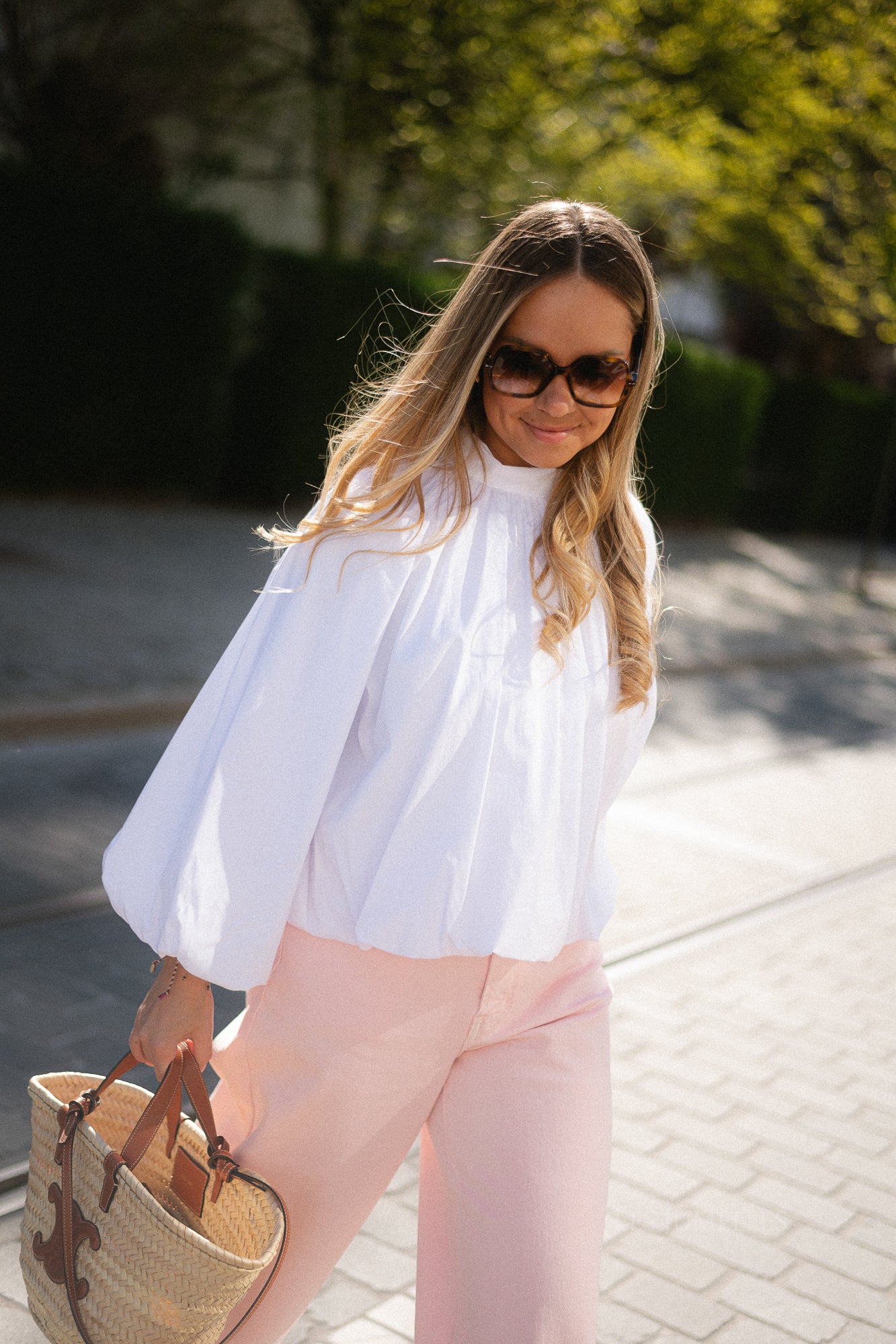 Michelle open back blouse white