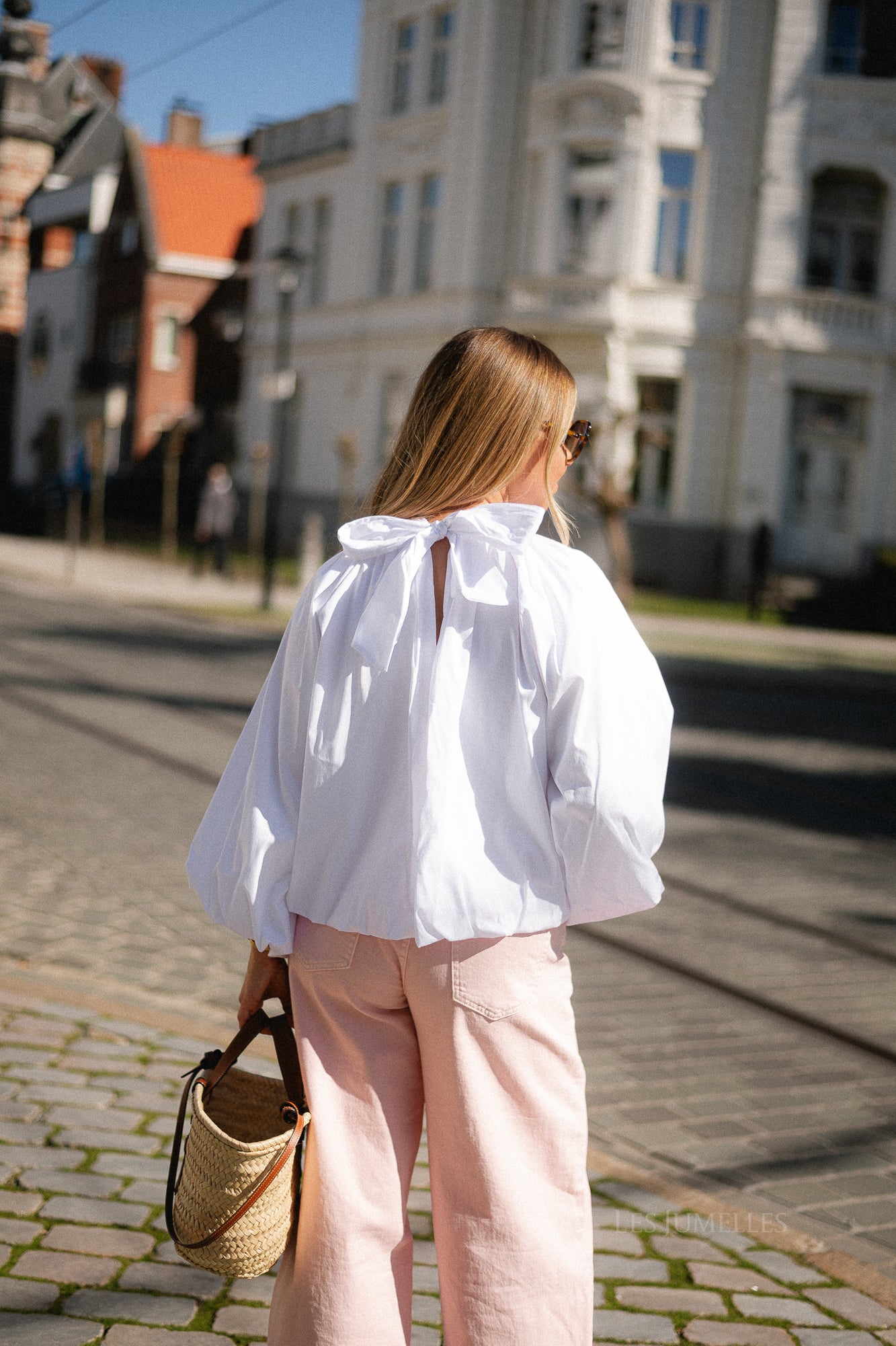 Michelle open back blouse white