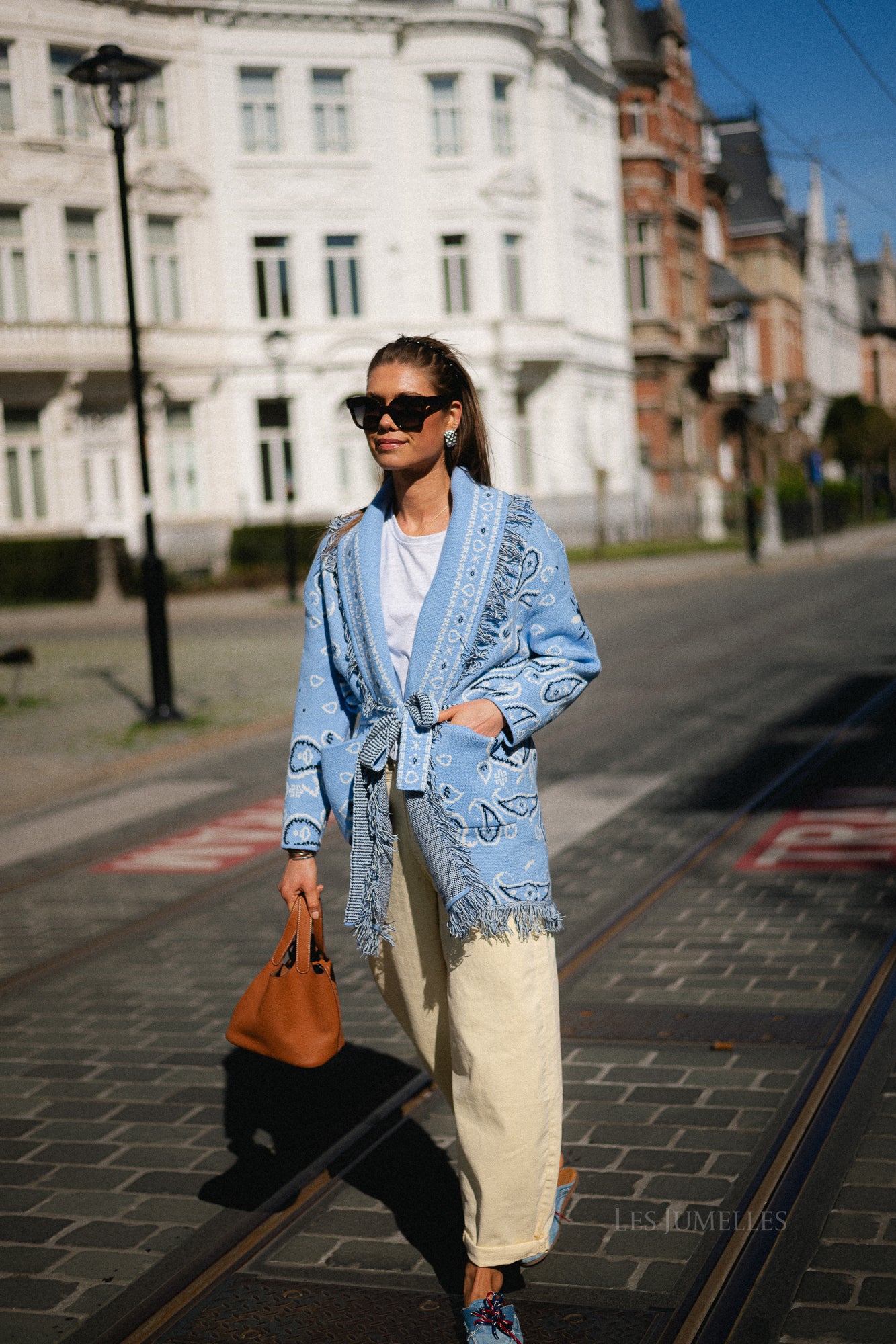 Lori LS knitted cardigan blue