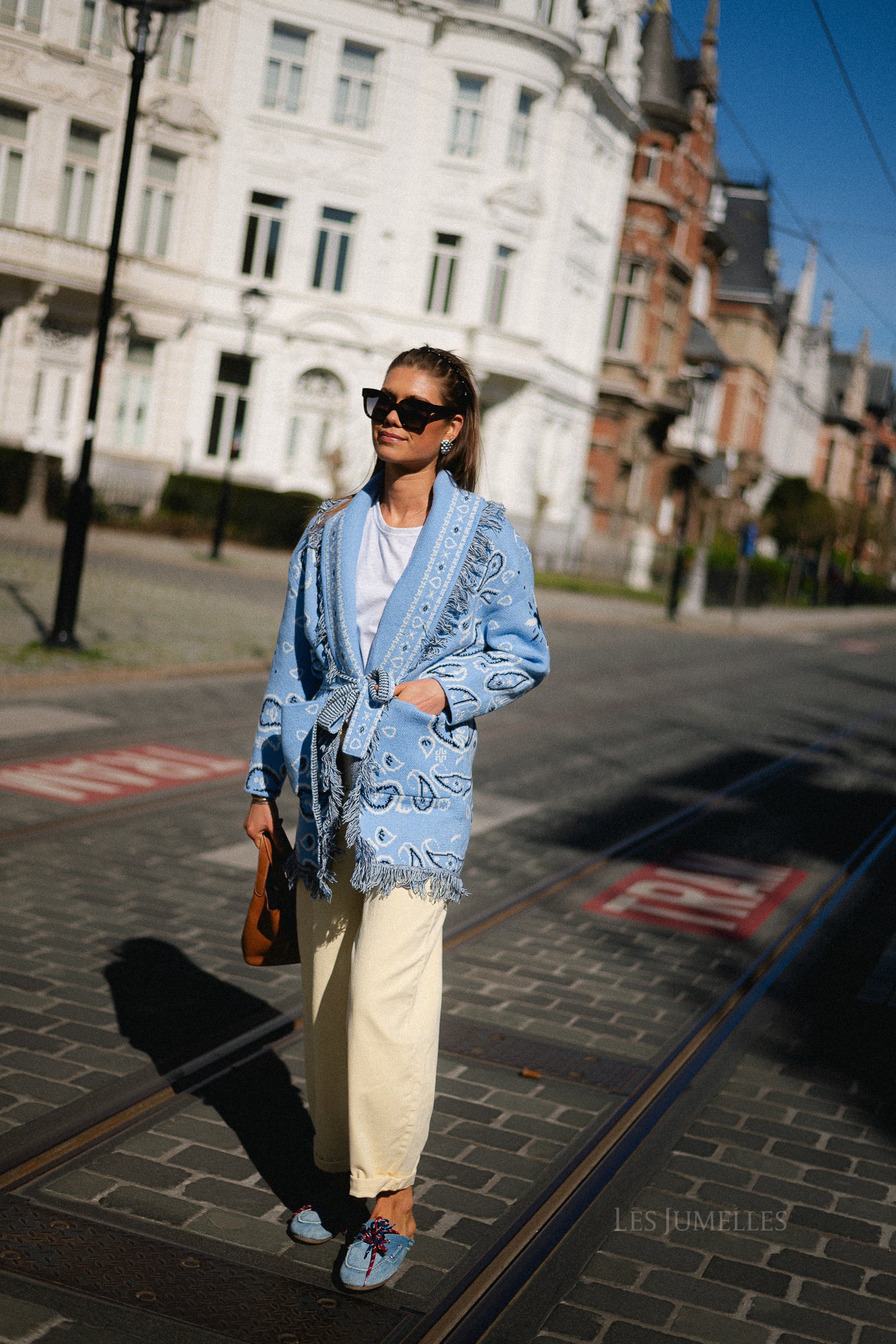 Lori LS knitted cardigan blue