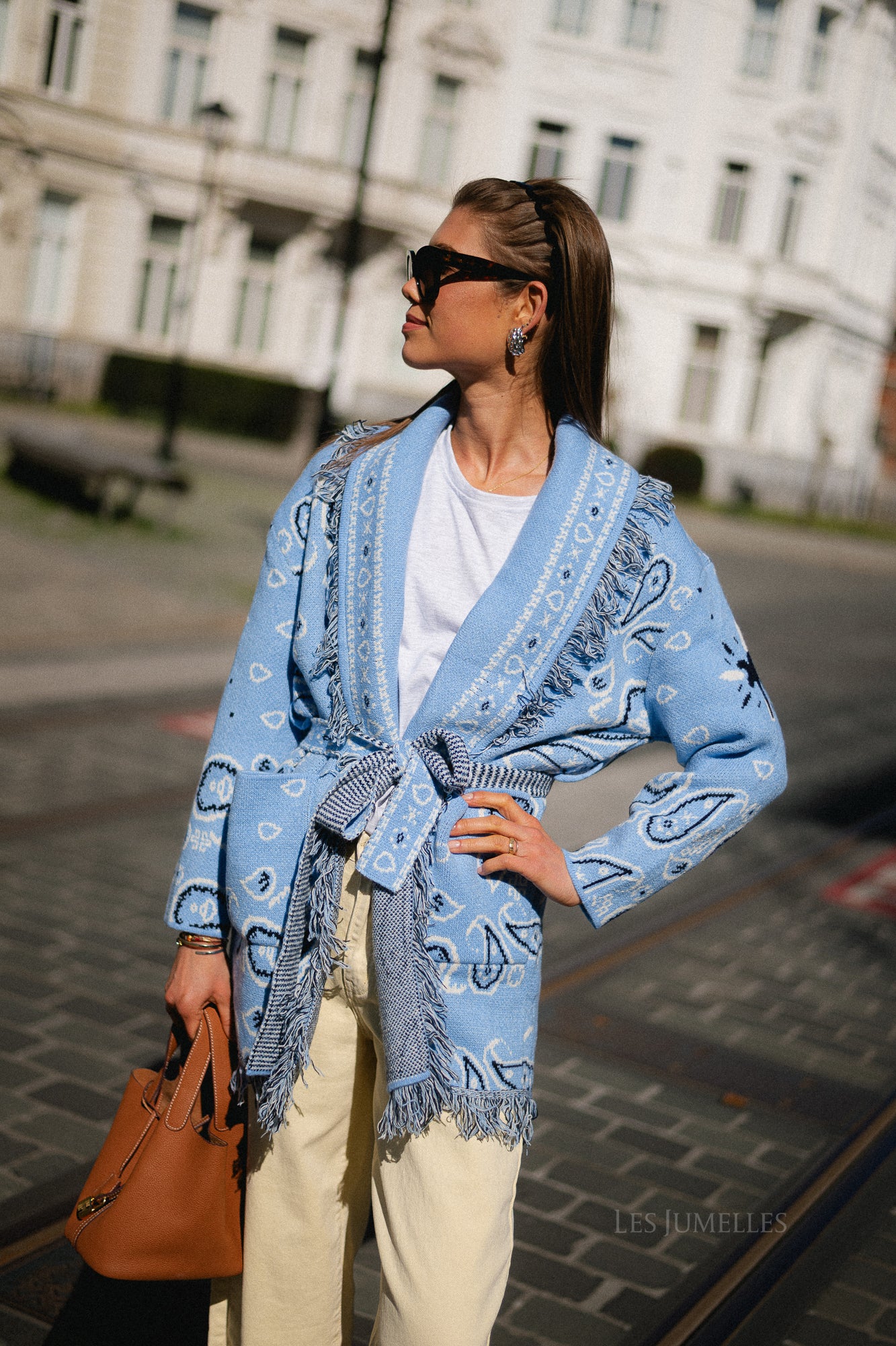 Lori LS knitted cardigan blue