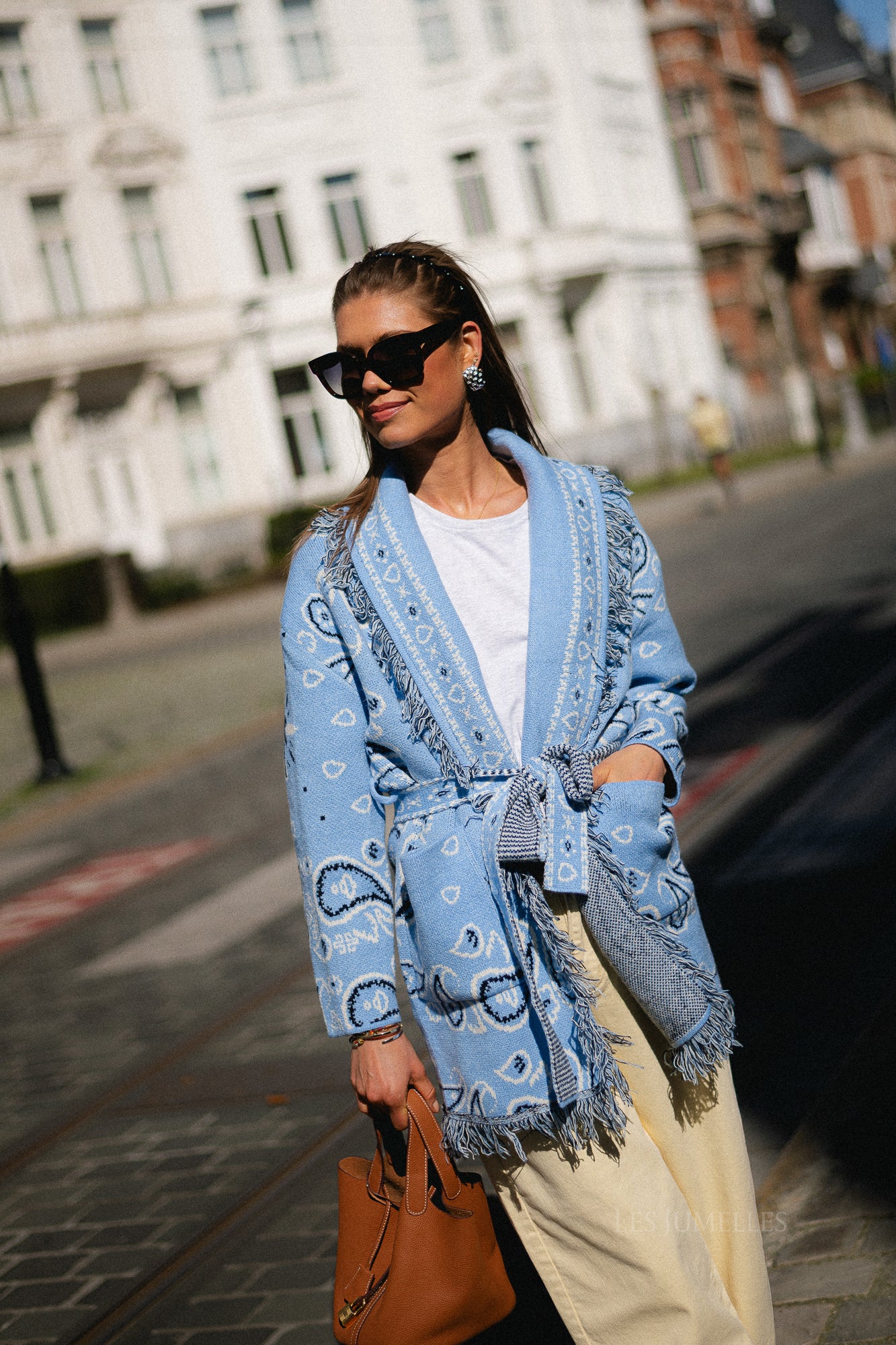 Lori LS knitted cardigan blue