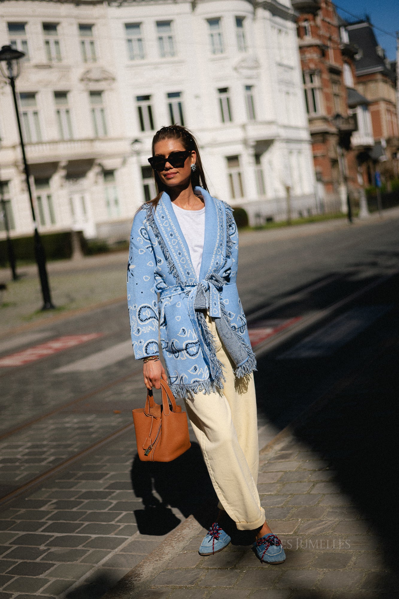 Lori LS knitted cardigan blue